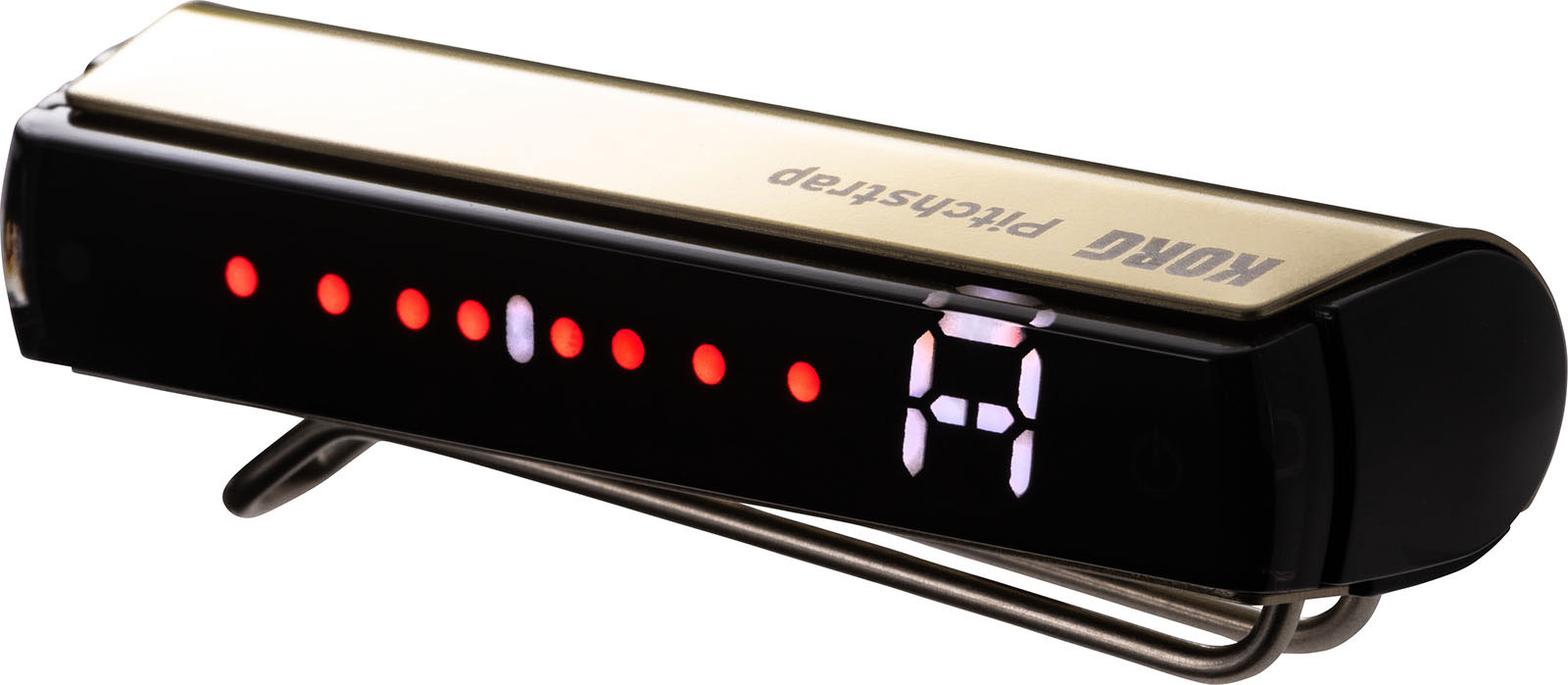 KORG TUNERS PITCHSTRAP RECHARGEABLE STRAP TUNER, GOLD