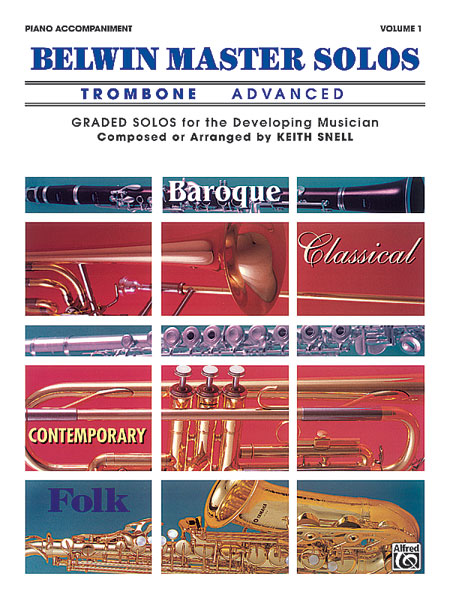 ALFRED PUBLISHING BELWIN MASTER SOLOS V1 ADVANCE - TROMBONE AND PIANO