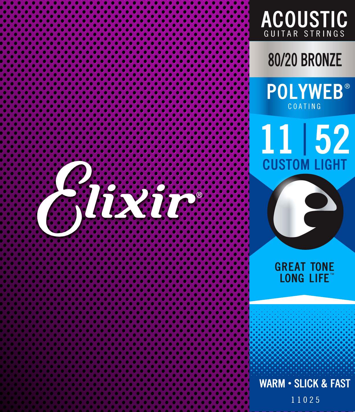 ELIXIR 11025 Polyweb 80/20 Bronze Custom Light 11-52