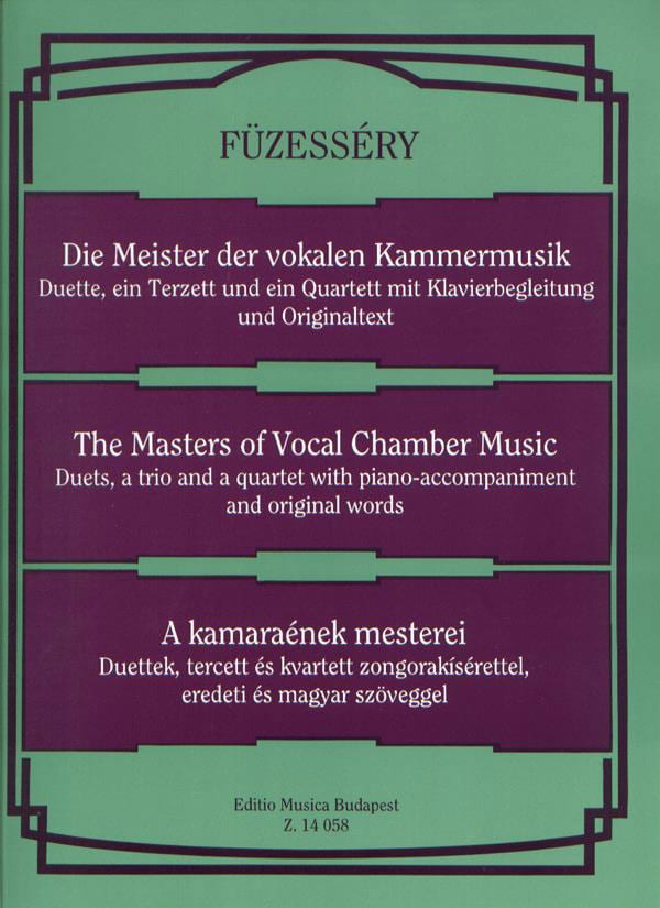 EMB (EDITIO MUSICA BUDAPEST) THE MASTERS OF VOCAL CHAMBER MUSIC - VOICE AND PIANO