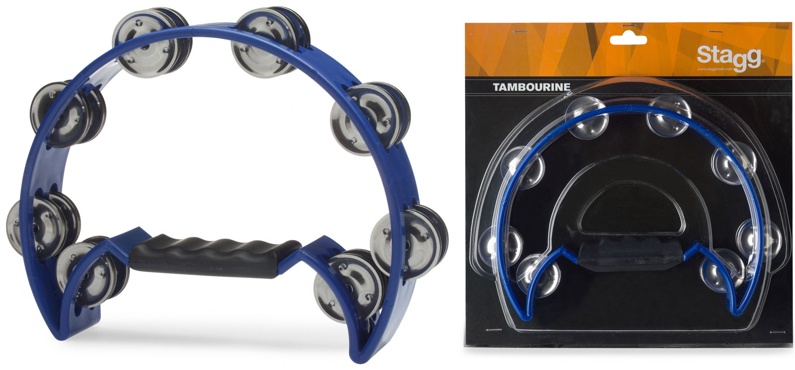 STAGG Tambourin 1/2 Lune 16 Cymbalettes Bleu