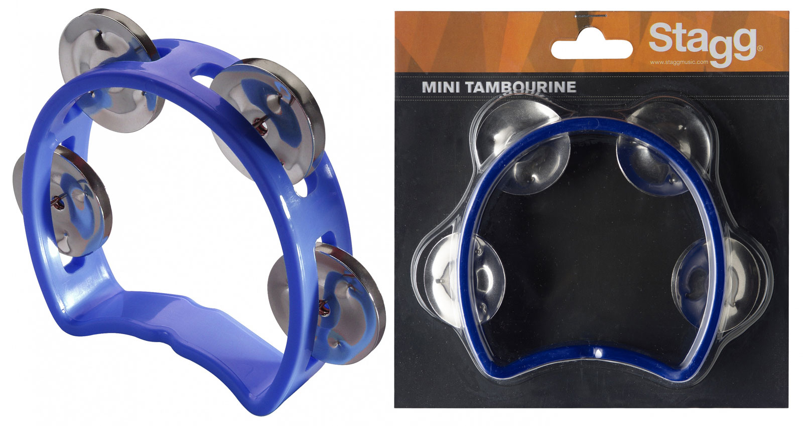 STAGG CUTAWAY TAMBOURINE 4 JINGLES BLUE