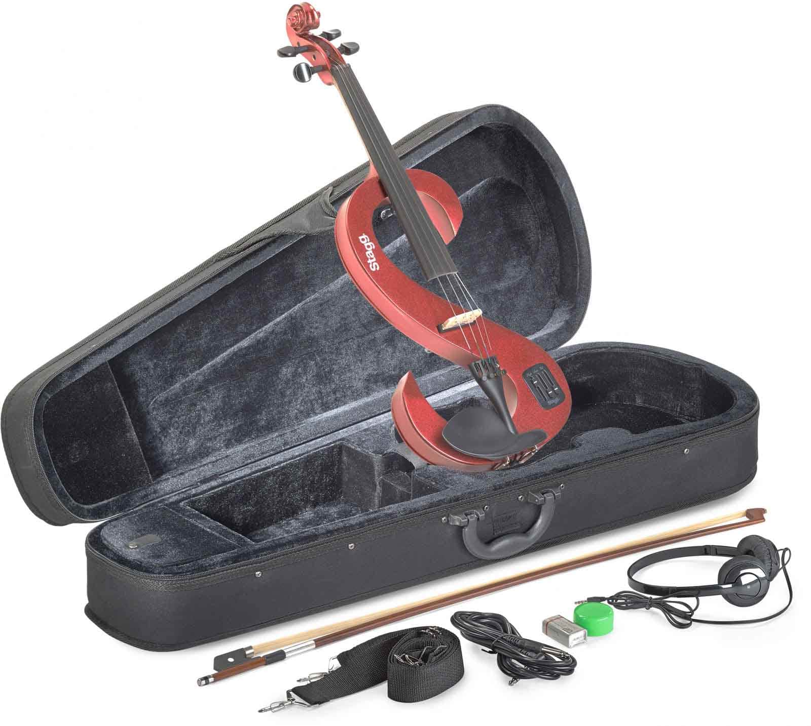 STAGG EVN 4/4 SET VIOLON ELECTRIQUE - ROUGE