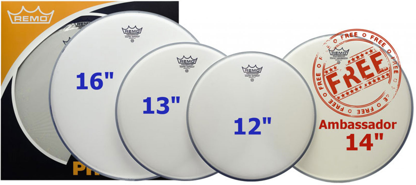 REMO Propack Emperor Sablees 12/13/16 + Ambassador 14 Sablee