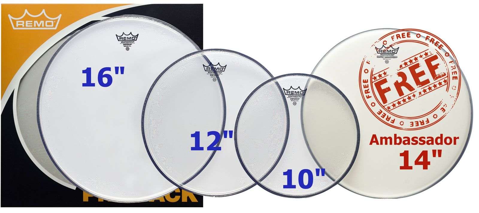 REMO PP-1860-BE - CLEAR EMPEROR 10/12/16 + COATED AMBASSADOR 14