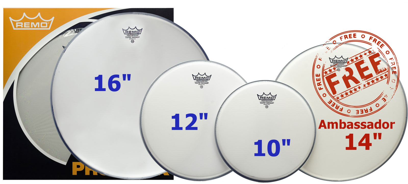 REMO Propack Emperor Sablée 10/12/16/+14 Ambassador Sablée