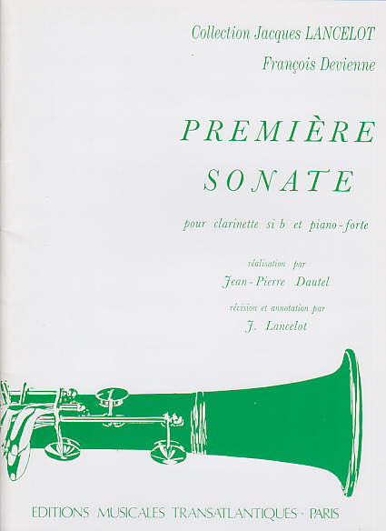 TRANSATLANTIQUES DEVIENNE PREMIèRE SONATE POUR CLARINETTE SI B ET PIANOFORTE