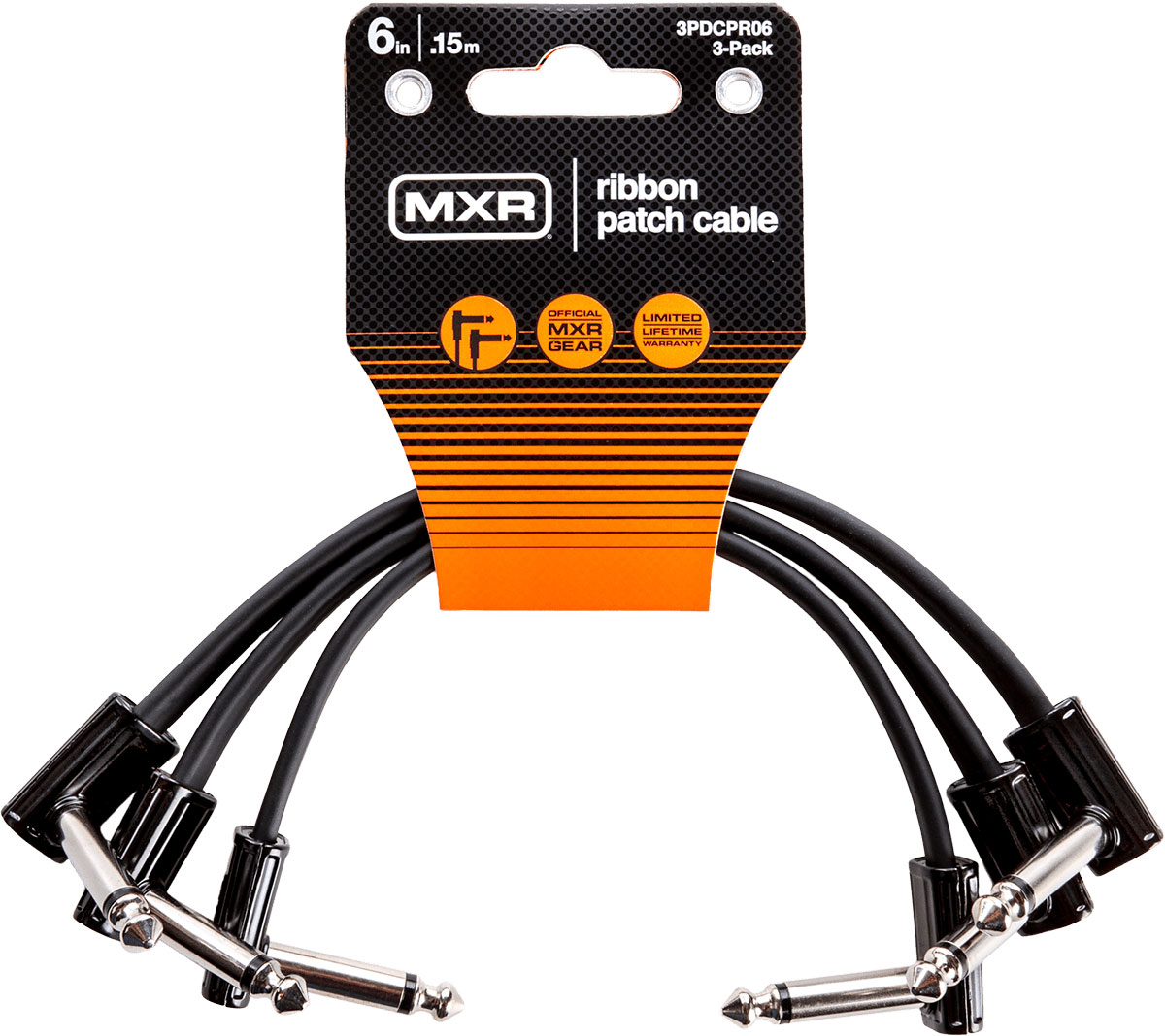 MXR CABLES SLIM JACK PATCH 15CM, PACK OF 3