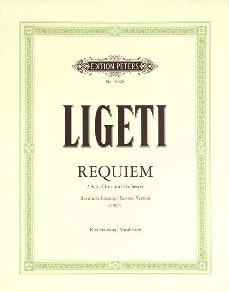 EDITION PETERS Ligeti Gyorgy - Requiem - MEZZO-soprano Voice (par 10 Minimum)