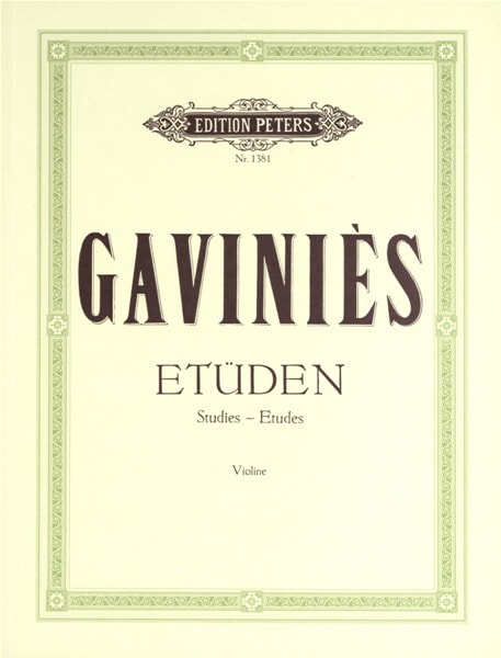 EDITION PETERS GAVINIES PIERRE - 24 ETUDES 'MATINÉES' - VIOLIN