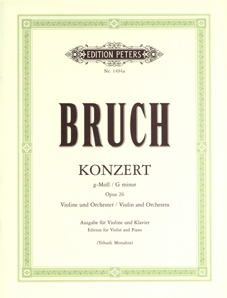 EDITION PETERS Bruch Max - Concerto No.1 In G Minor Op.26 - Violin And Piano