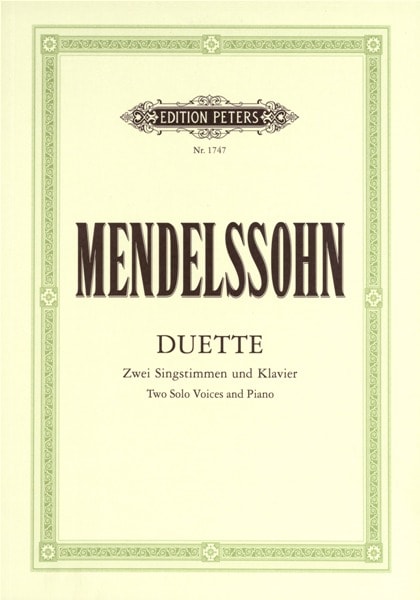 EDITION PETERS MENDELSSOHN FELIX - 19 DUETS - VOICES AND PIANO (PAR 10 MINIMUM)