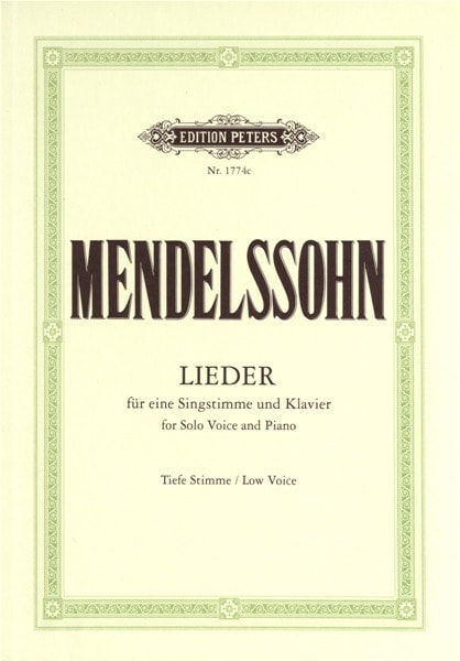 EDITION PETERS MENDELSSOHN FELIX - COMPLETE SONGS - VOICE AND PIANO (PAR 10 MINIMUM)
