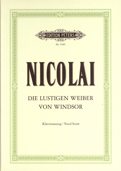 EDITION PETERS Nicolai Otto - The Merry Wives Of Windsor - Voice And Piano
