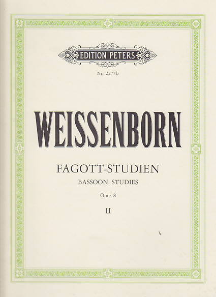 EDITION PETERS Weissenborn - Etudes Pour Basson Op.8 Vol.2