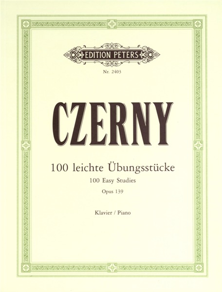 EDITION PETERS CZERNY CARL - 100 EASY PROGRESSIVE PIECES WITHOUT OCTAVES OP.139 - PIANO