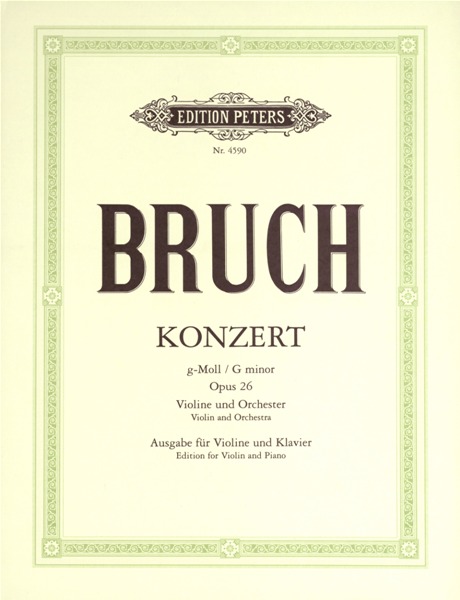 EDITION PETERS BRUCH MAX - CONCERTO NO.1 IN G MINOR OP.26 - VIOLIN AND PIANO