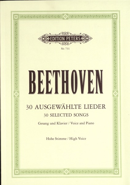 EDITION PETERS BEETHOVEN LUDWIG VAN - 30 SELECTED SONGS - VOICE AND PIANO (PAR 10 MINIMUM)