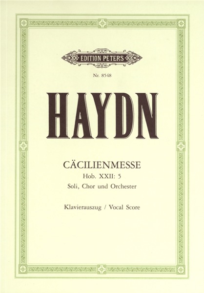 EDITION PETERS Haydn Joseph - Missa Cellensis/cecilia Mass Hob.xxii/5 - Mixed Choir (par 10 Minimum)