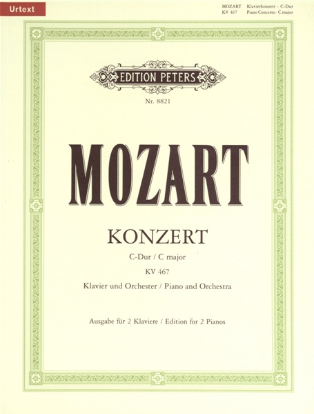 EDITION PETERS MOZART WOLFGANG AMADEUS - CONCERTO NO.21 IN C K467 - PIANO 4 HANDS
