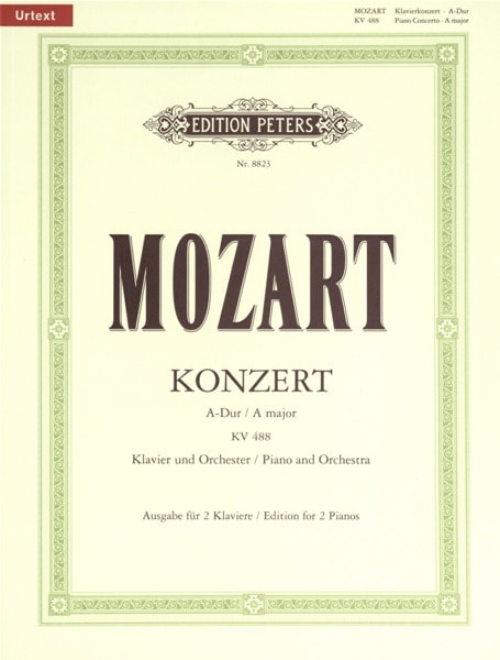 EDITION PETERS MOZART WOLFGANG AMADEUS - CONCERTO NO.23 IN A K488 - PIANO 4 HANDS