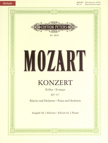 EDITION PETERS MOZART WOLFGANG AMADEUS - CONCERTO NO.26 IN D K537 'CORONATION' - PIANO 4 HANDS