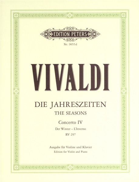 EDITION PETERS VIVALDI ANTONIO - THE FOUR SEASONS OP.8 NO.4 IN F MINOR 'WINTER' - VIOLIN AND PIANO