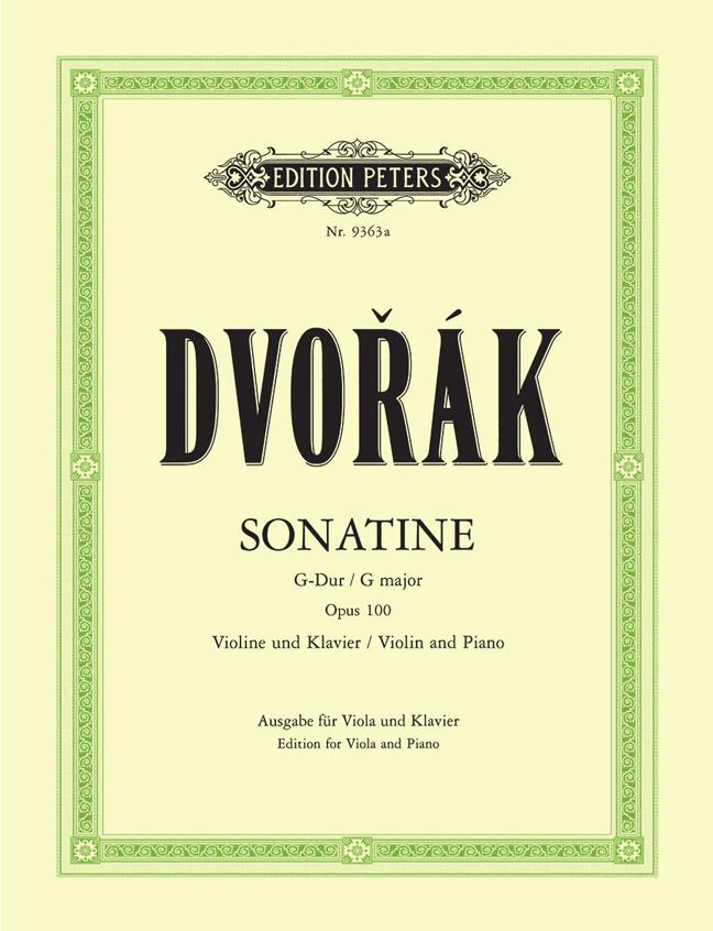 EDITION PETERS ANTONIN DVORAK SONATINE IN G OP.100 FOR VIOLIN & PIANO