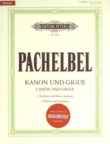 EDITION PETERS PACHELBEL J. - KANON UND GIGUE D-DUR - 3 VIOLONS ET BC + CD