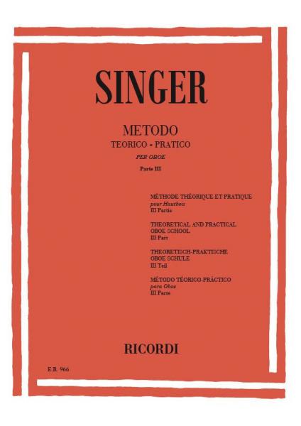 RICORDI SINGER S. - METODO TEORICO-PRATICO - PARTE III ARPEGGI - HAUTBOIS