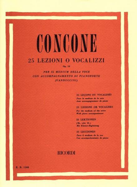 RICORDI CONCONE G. - 25 LEZIONI O VOCALIZZI PER IL MEDIUM DELLA VOCE OP.10 - CHANT