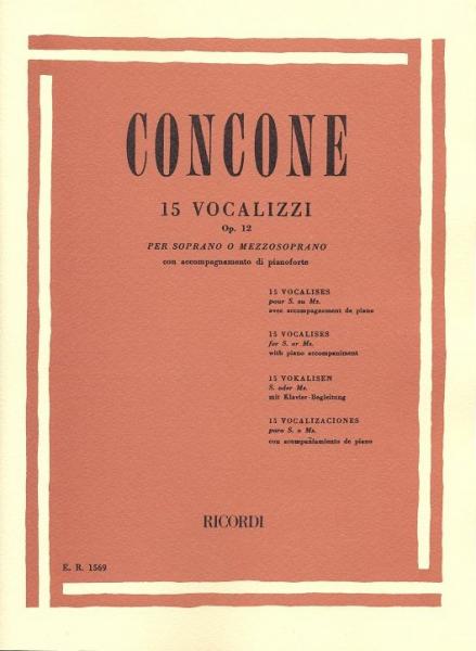 RICORDI Concone G. - 15 Vocalizzi Op. 12 - Chant