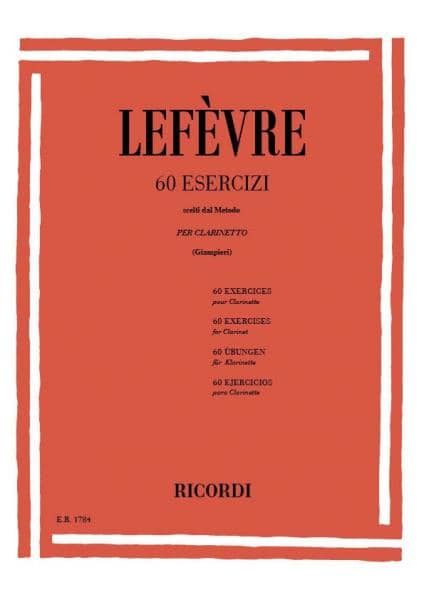 RICORDI LEFEVRE J.X. - 60 ESERCIZI (SCELTI DAL METODO) - CLARINETTE