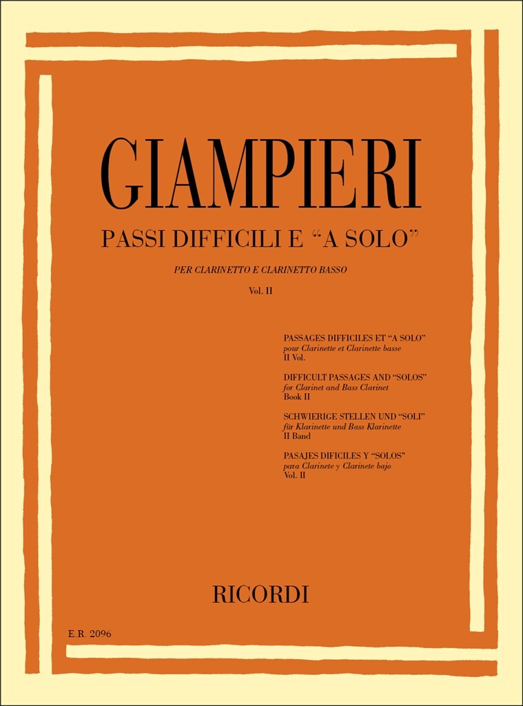 RICORDI Giampieri A. - Passi Difficili E 'a Solo' Vol.2 - Clarinette