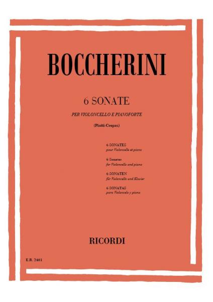 RICORDI BOCCHERINI L. - 6 SONATES - VIOLONCELLE ET PIANO