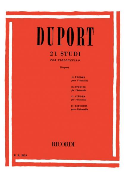 RICORDI DUPORT J.L. - 21 STUDI - VIOLONCELLE
