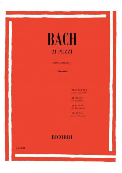 RICORDI Bach J.S. - 21 Pezzi - Clarinette