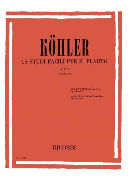 RICORDI KOHLER E. - STUDI OP.33. VOL. 1: 15 STUDI FACILI