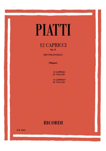 RICORDI PIATTI A. - 12 CAPRICCI OP.25 - VIOLONCELLE