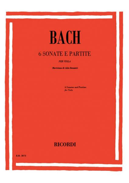 RICORDI Bach J.S. - 6 Sonatas E Partite Solo BWV 1001-1006 - Alto