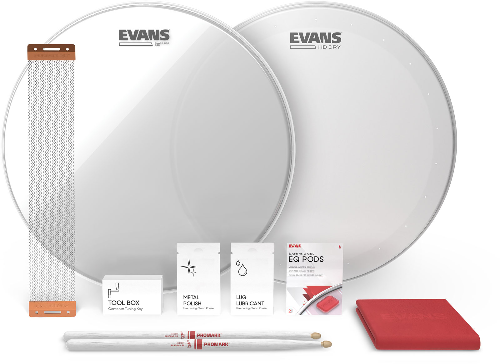 EVANS Kit Tune Up HD Dry pour caisse claire, 13 pouces