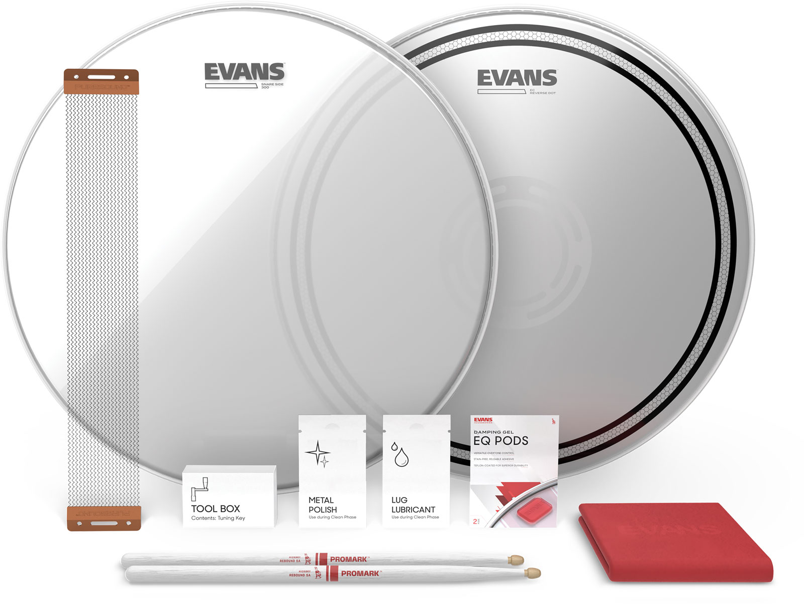 EVANS Kit Tune Up EC Reverse Dot pour caisse claire, 14 pouces