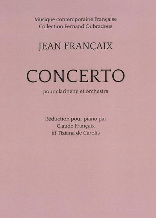 TRANSATLANTIQUES Francaix Jean - Concerto Pour Clarinette (reduction Piano)