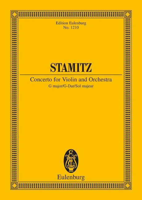 EULENBURG STAMITZ CARL - CONCERTO G MAJOR - VIOLIN AND ORCHESTRA