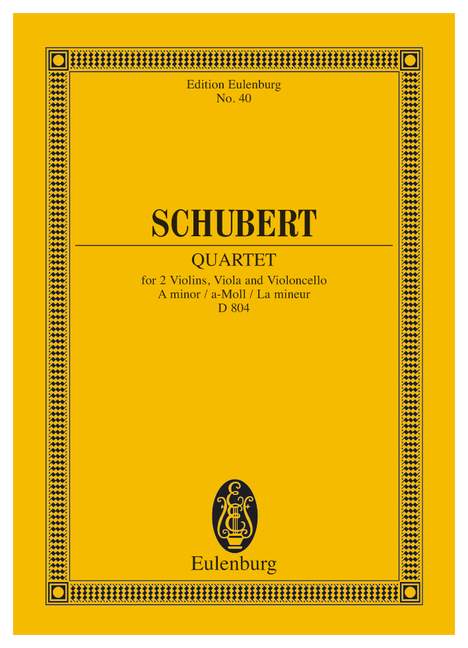 EULENBURG SCHUBERT FRANZ - STRING QUARTET A MINOR OP 29 D 804 - STRING QUARTET