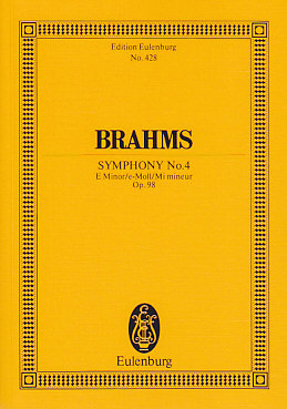 EULENBURG BRAHMS - SYMPHONIE N°4 MI MINEUR OP.98 - CONDUCTEUR POCHE
