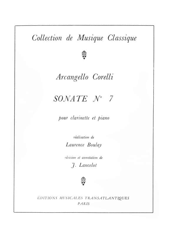 TRANSATLANTIQUES CORELLI ARCANGELLO - SONATE N°7 - CLARINETTE & PIANO
