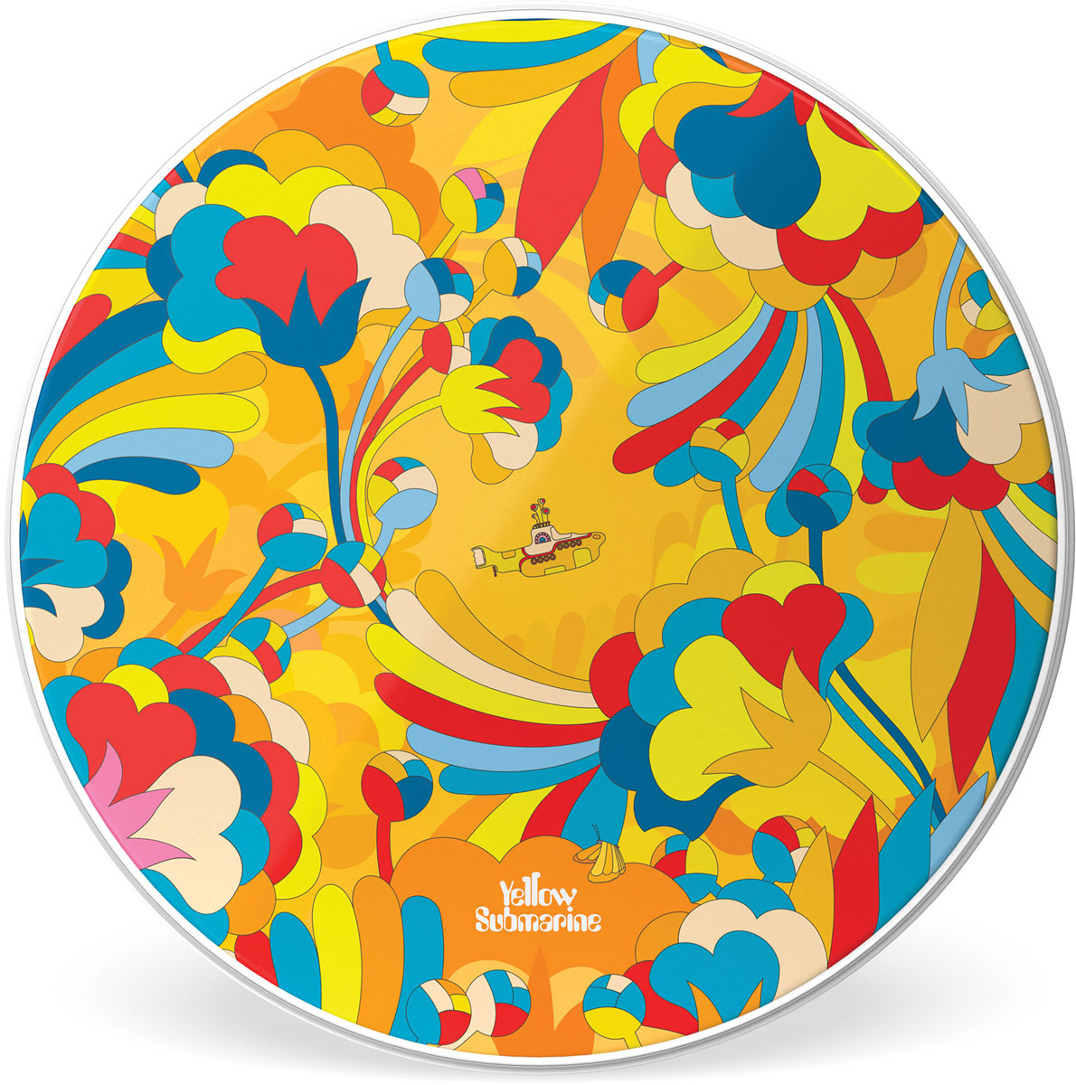 EVANS INK20YELSUB-1 - Yellow Submarine Resonant Bass Drumhead, Primrose Prairie, 20 inch