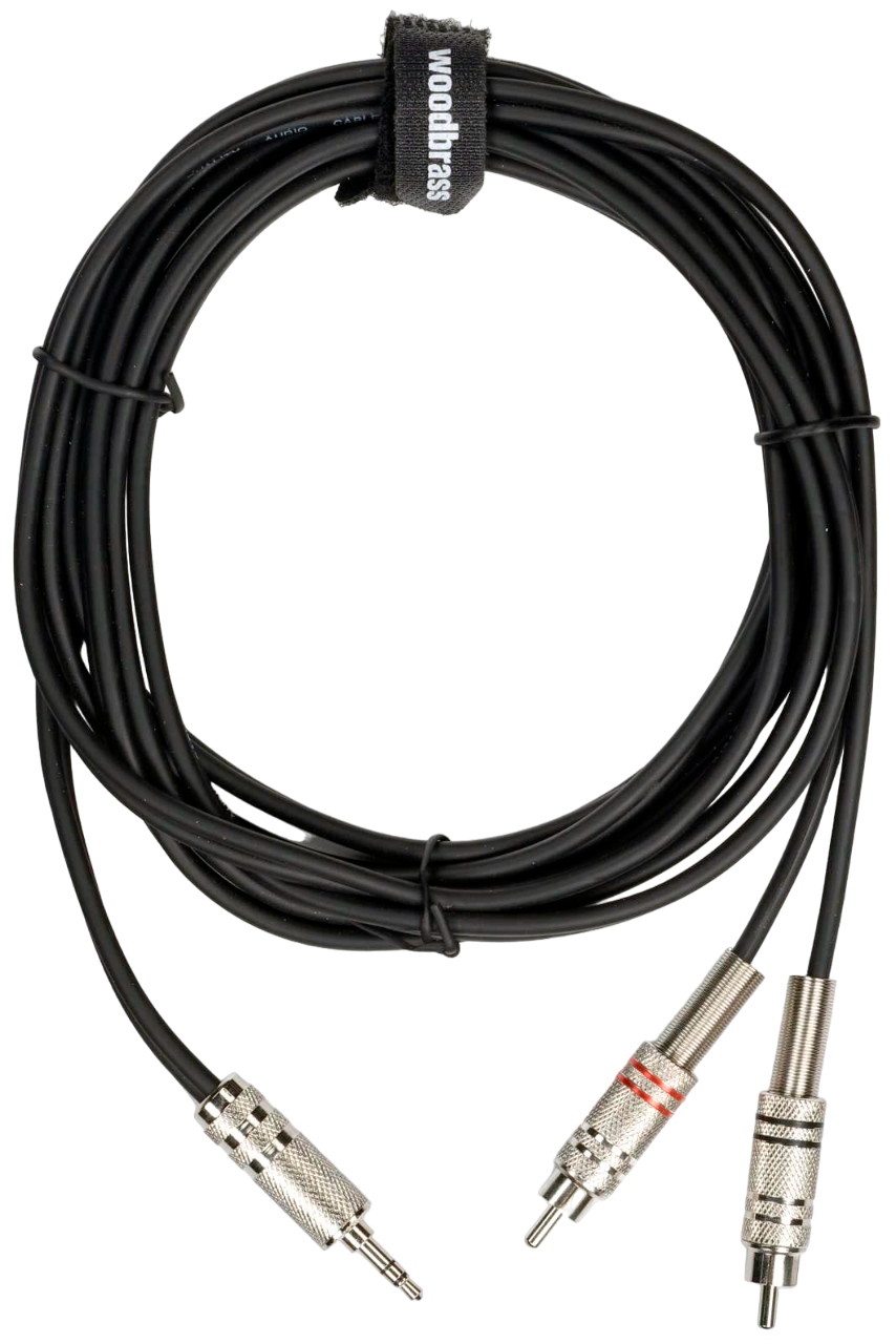WOODBRASS AC21 - Miniconector estéreo / 2 RCA macho - 3 m