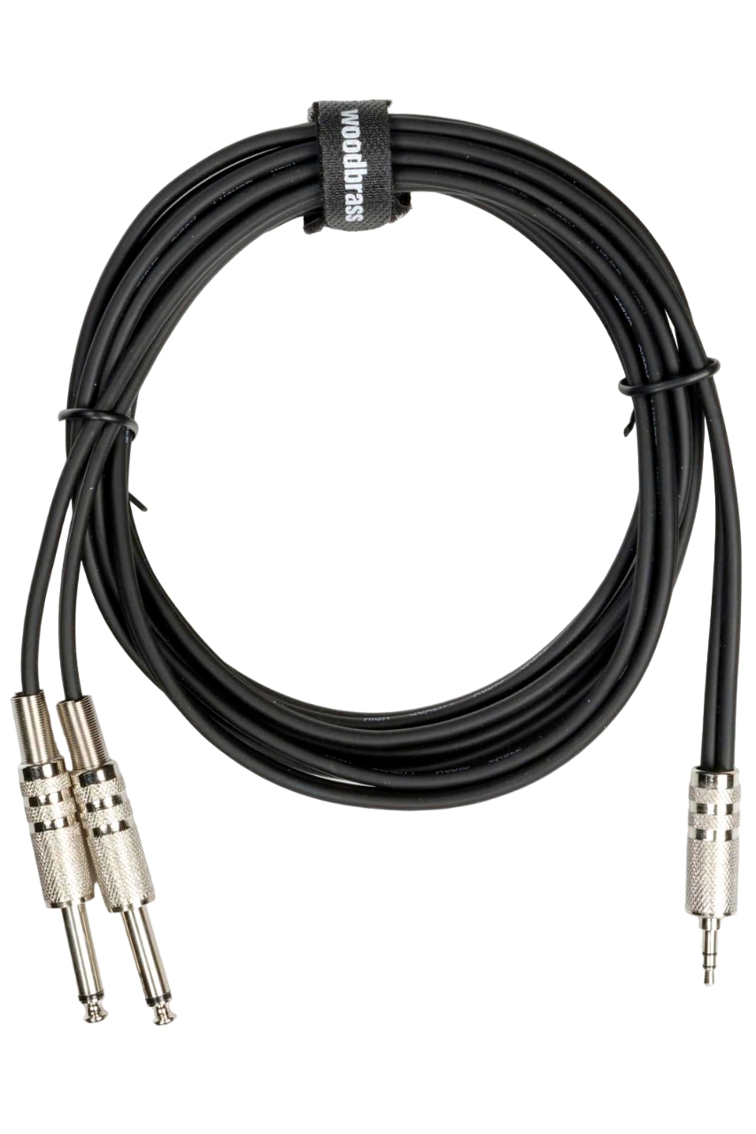 WOODBRASS AC26 - Mini Jack Estéreo / 2 Jack Macho - 3M